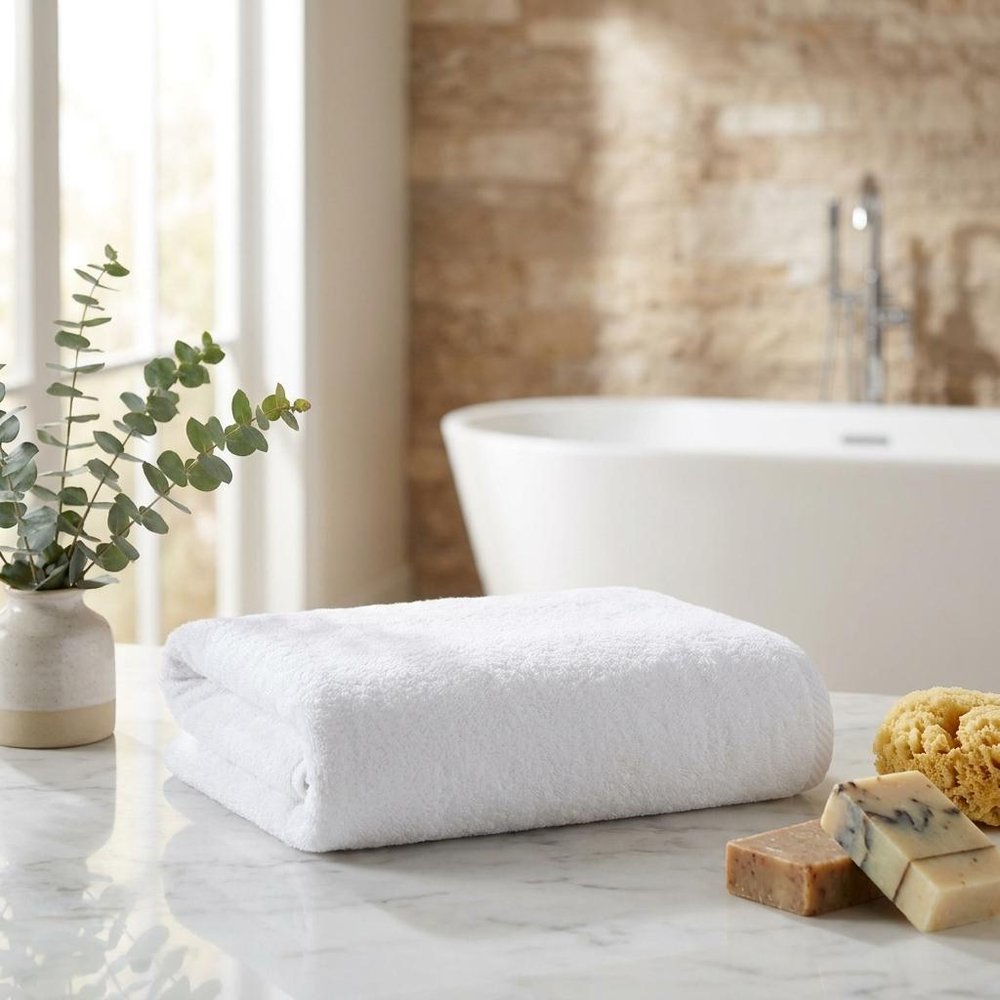 White Turkish Cotton 27" X 54" Bath Towel HomeRoots