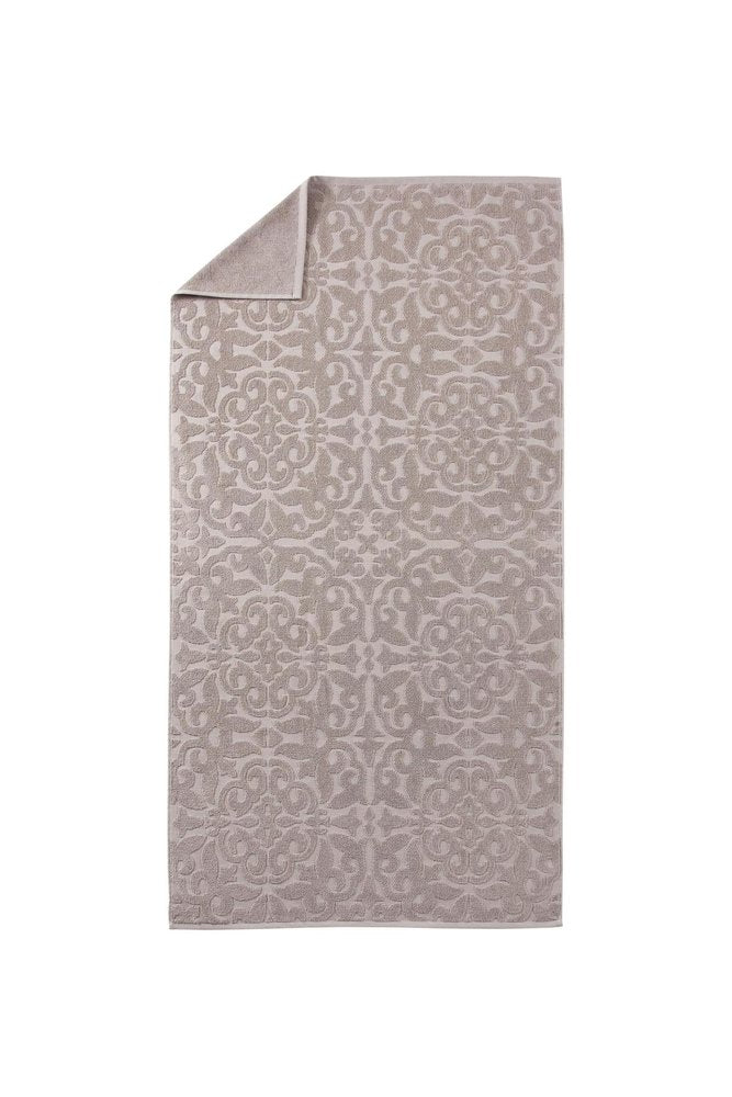 Light Brown Turkish Cotton 27" X 54" Damask Bath Towel — view 1