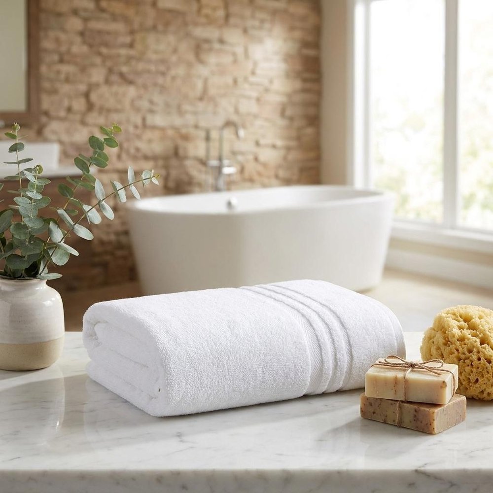 White Turkish Cotton 27" X 54" Bath Towel — view 4