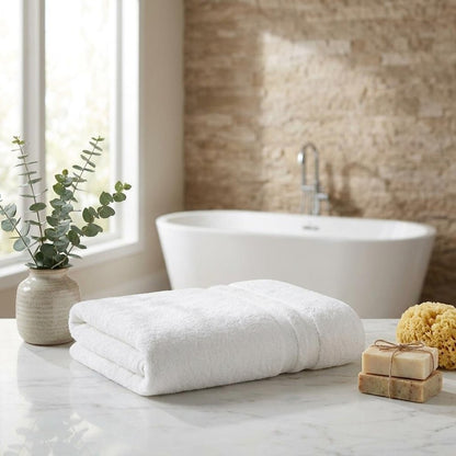 White Turkish Cotton 27" X 54" Bath Towel HomeRoots