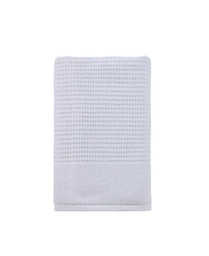 White Turkish Cotton 27" X 54" Checkered Bath Towel HomeRoots