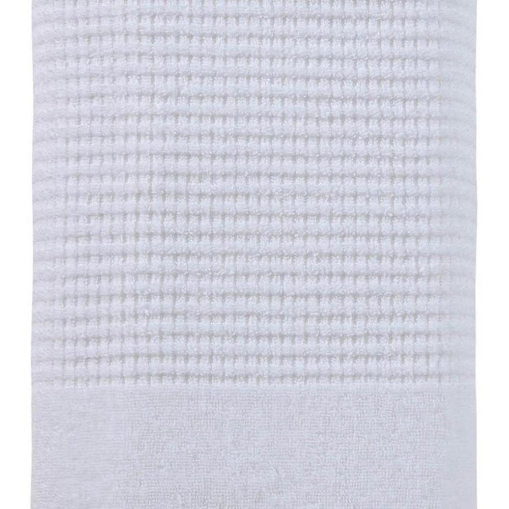 White Turkish Cotton 27" X 54" Checkered Bath Towel HomeRoots