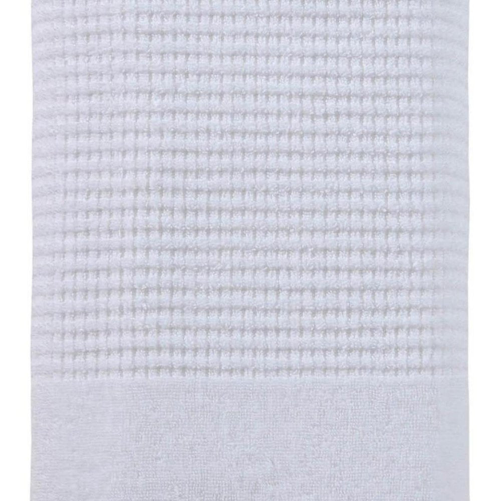 White Turkish Cotton 27" X 54" Checkered Bath Towel HomeRoots