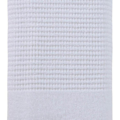White Turkish Cotton 27" X 54" Checkered Bath Towel HomeRoots