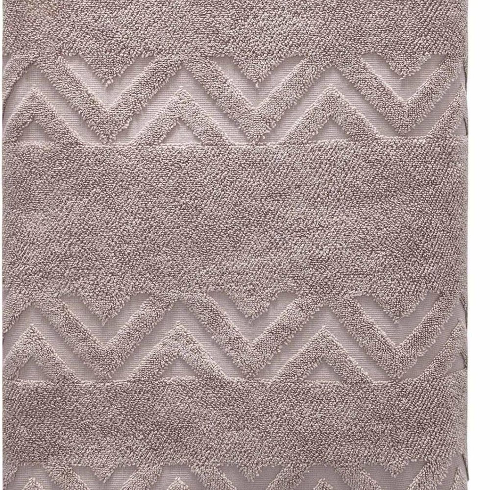 White Jacquard Turkish Cotton 27" X 54" Chevron Bath Towel HomeRoots