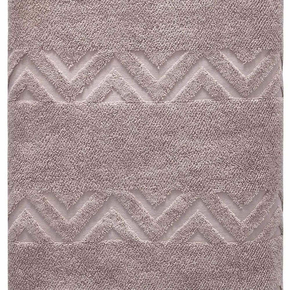 White Jacquard Turkish Cotton 27" X 54" Chevron Bath Towel HomeRoots