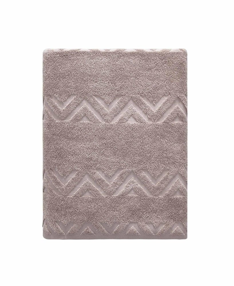 White Jacquard Turkish Cotton 27" X 54" Chevron Bath Towel HomeRoots