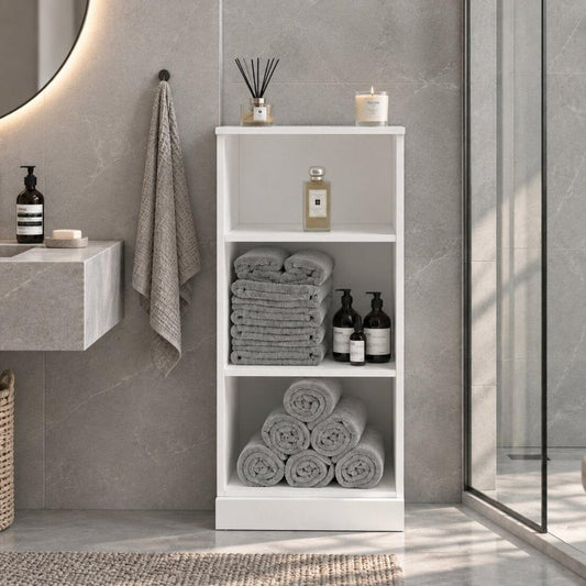 17" White Solid Wood Linen Cabinet