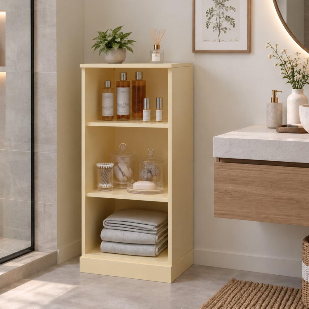 17" Yellow Solid Wood Linen Cabinet HomeRoots
