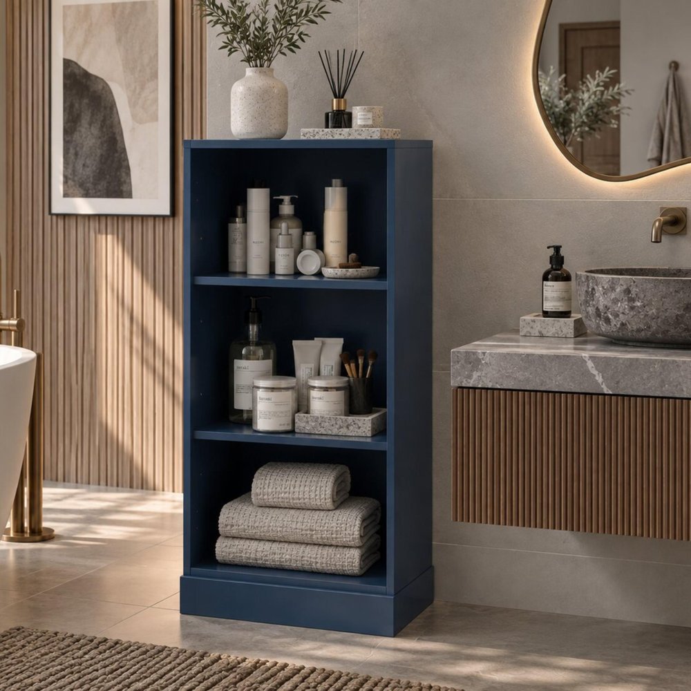 17" French Blue Solid Wood Linen Cabinet HomeRoots