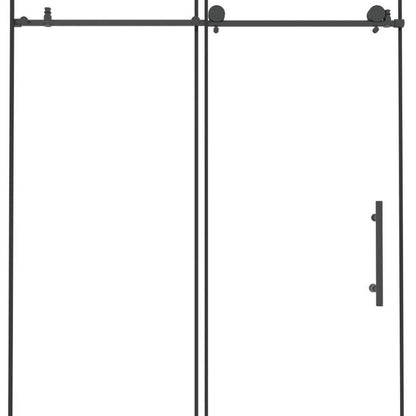 76" X 48" Aluminum and Tempered Glass Shower Door HomeRoots