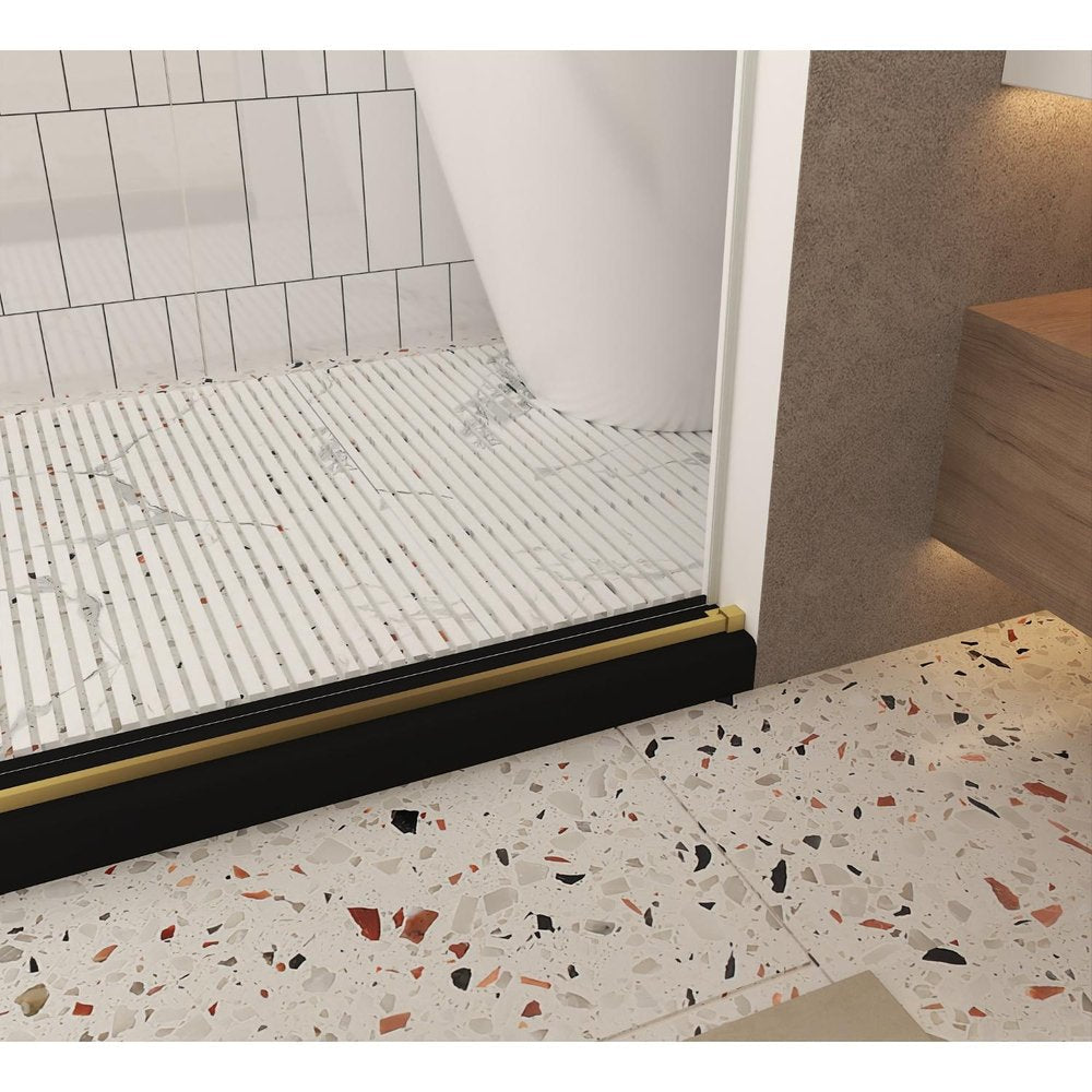 76" X 48" Aluminum And Tempered Glass Shower Door HomeRoots