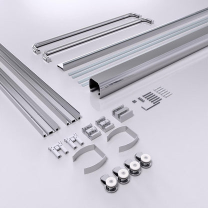 72" X 48" Aluminum and Tempered Glass Shower Door HomeRoots