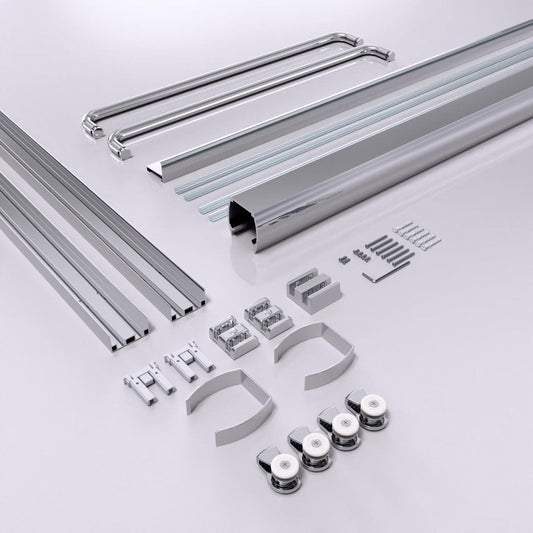 72" X 48" Aluminum and Tempered Glass Shower Door