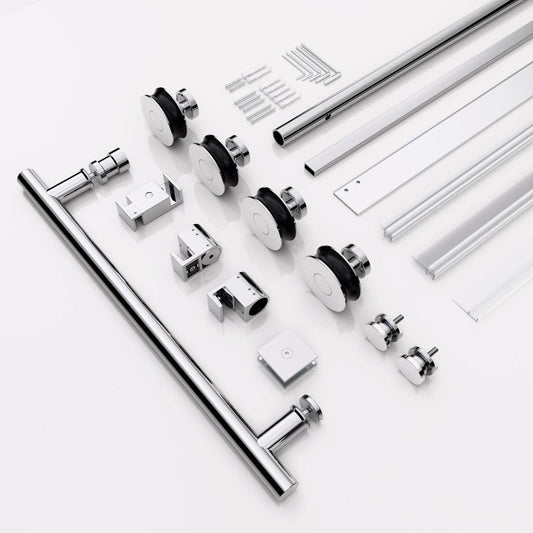 76" X 48" Tempered Glass Shower Door