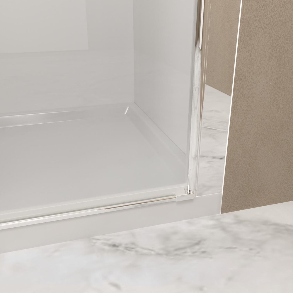 72" X 34" Aluminum And Tempered Glass Shower Door HomeRoots