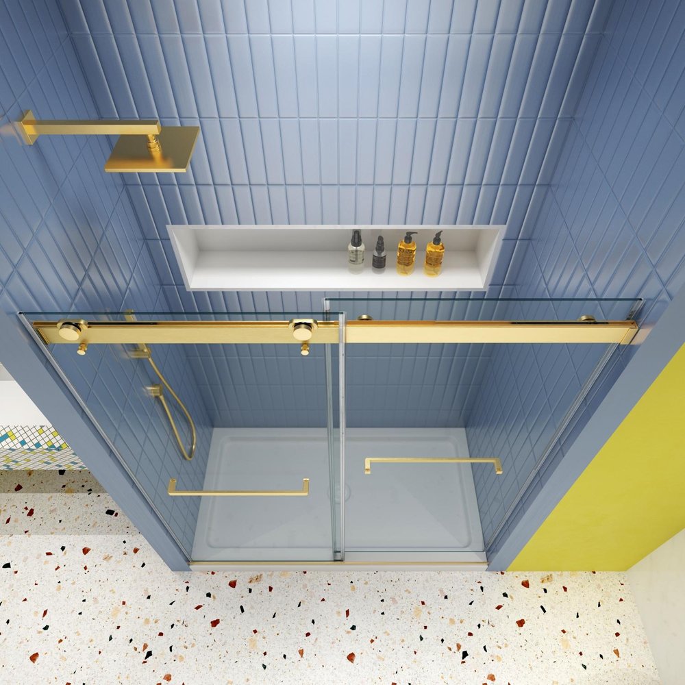 74" X 48" Tempered Glass Shower Door — view 1