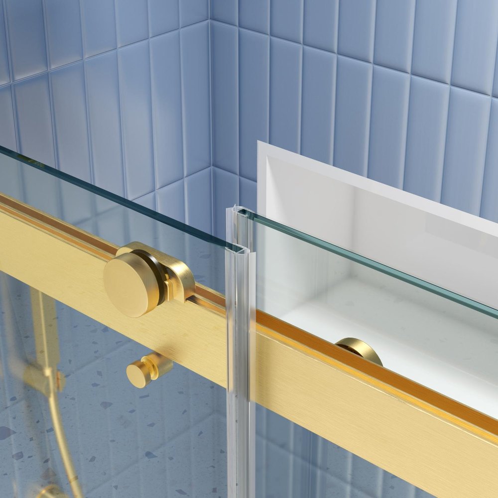 74" X 48" Tempered Glass Shower Door HomeRoots