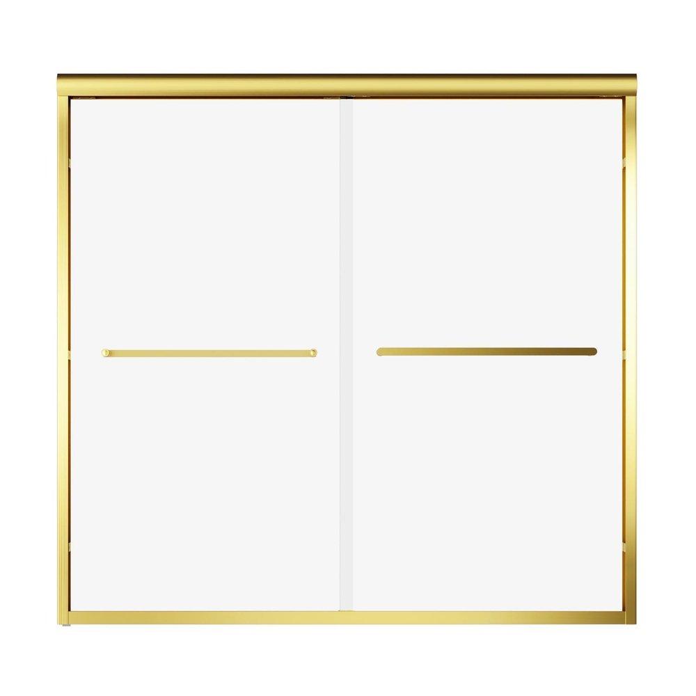 57" X 60" Aluminum and Tempered Glass Shower Door HomeRoots