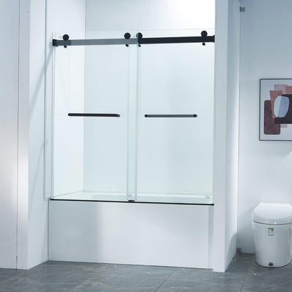 60" X 60" Tempered Glass Tub Door HomeRoots