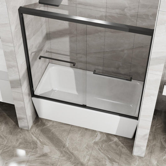 58" X 60" Aluminum And Tempered Glass Tub Door