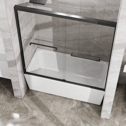 58" X 60" Aluminum And Tempered Glass Tub Door HomeRoots