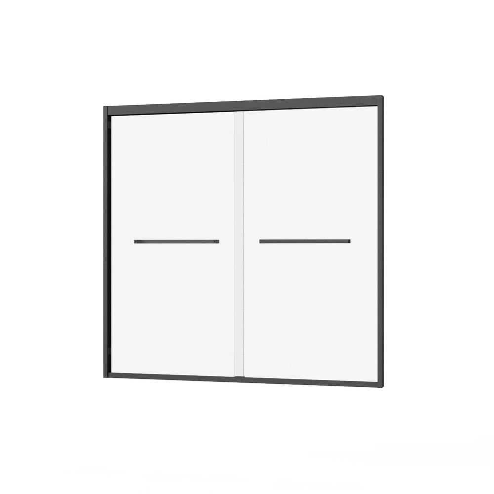 58" X 60" Aluminum And Tempered Glass Tub Door HomeRoots