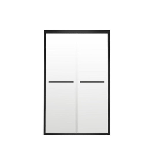 76" X 48" Aluminum And Tempered Glass Shower Door