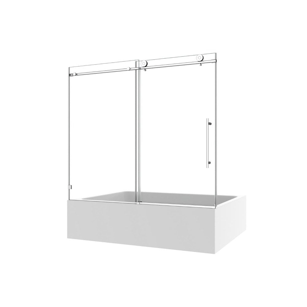 63" X 60" Tempered Glass Tub Door HomeRoots