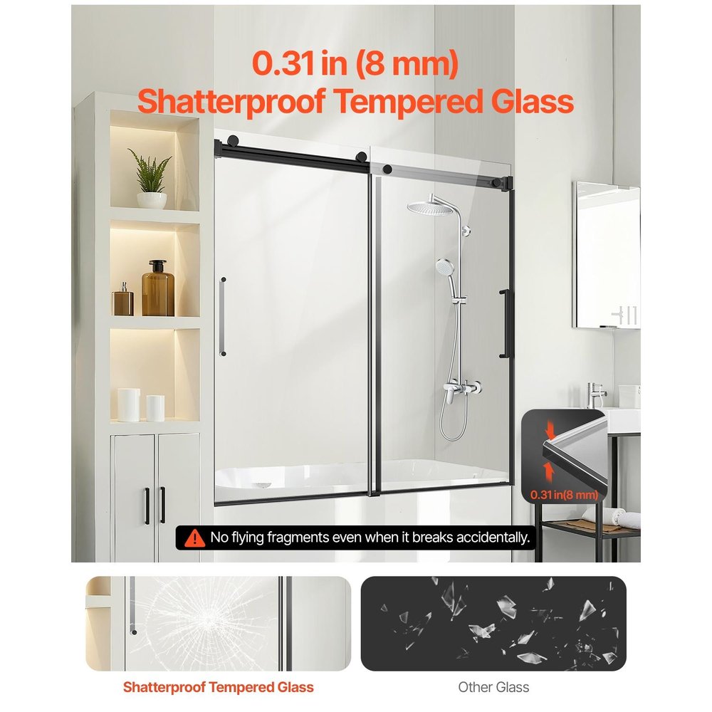 60" X 60" Tempered Glass Tub Door — view 7