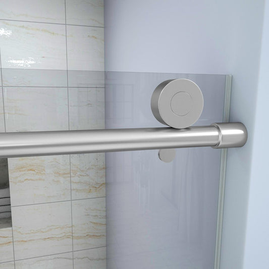 76" X 48" Aluminum And Tempered Glass Shower Door