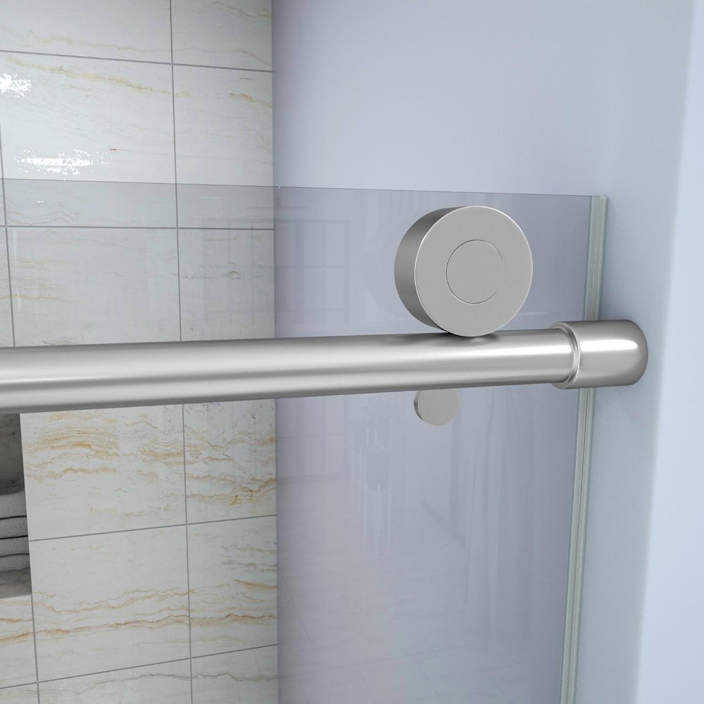 76" X 48" Aluminum And Tempered Glass Shower Door — view 1