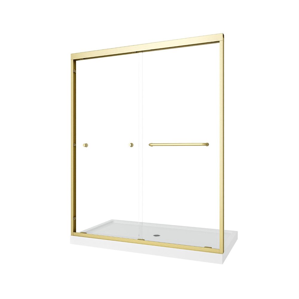 72" X 60" Aluminum And Tempered Glass Shower Door HomeRoots