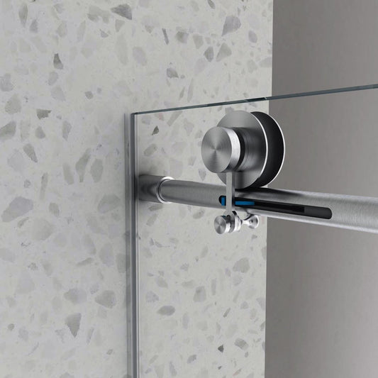 76" X 54" Aluminum And Tempered Glass Shower Door