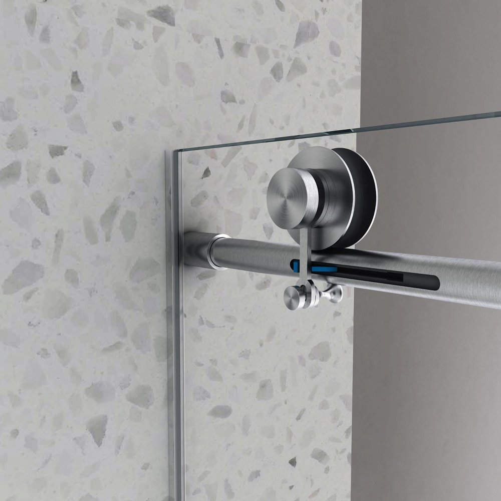 76" X 54" Aluminum And Tempered Glass Shower Door — view 1