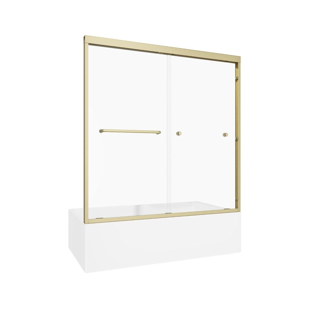 60" X 60" Aluminum And Tempered Glass Tub Door HomeRoots