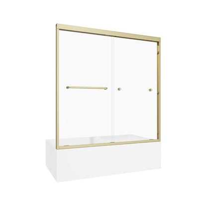 60" X 60" Aluminum And Tempered Glass Tub Door HomeRoots