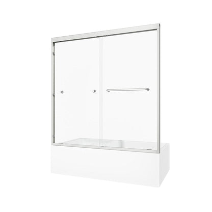 60" X 60" Aluminum And Tempered Glass Tub Door HomeRoots