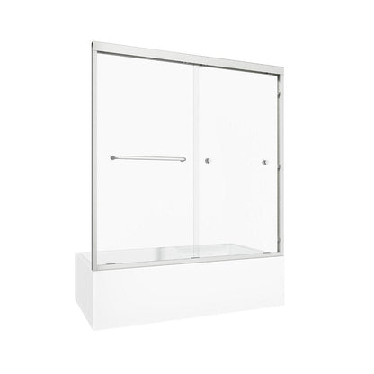60" X 60" Aluminum And Tempered Glass Tub Door HomeRoots