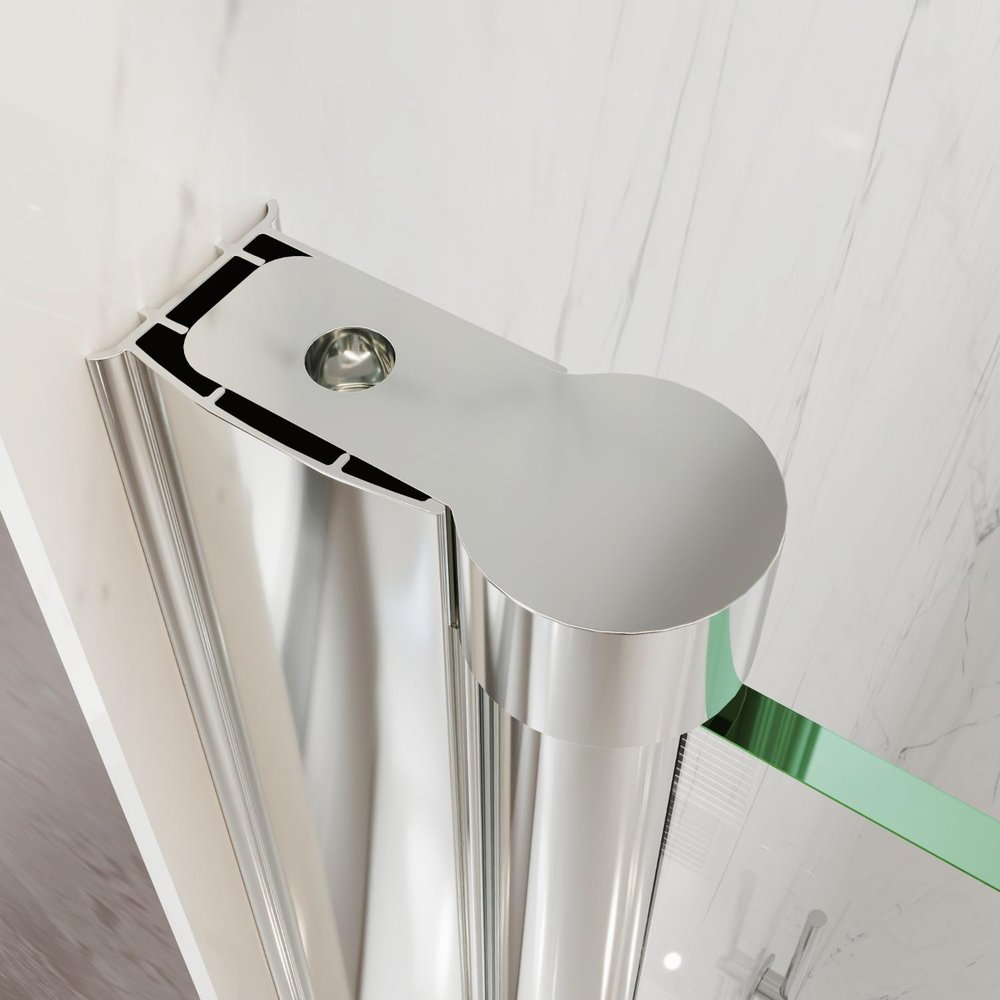 72" X 34" Aluminum And Tempered Glass Shower Door — view 2
