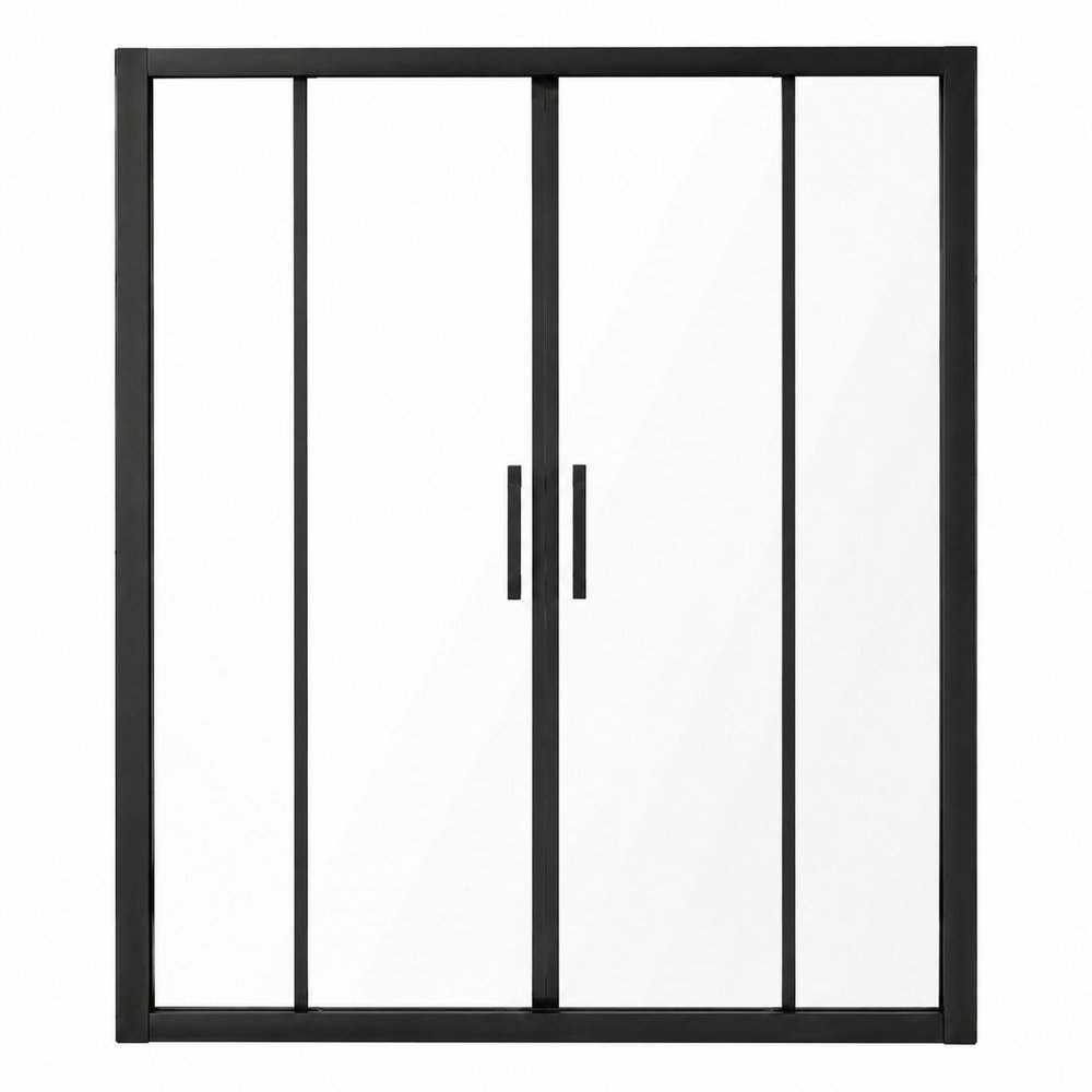 72" X 60" Aluminum And Tempered Glass Shower Door — view 1