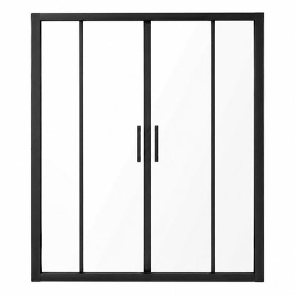 72" X 60" Aluminum And Tempered Glass Shower Door HomeRoots
