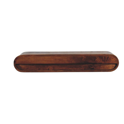 36" Chestnut Solid Wood Floating Wall Mount Console Table With Shelf HomeRoots