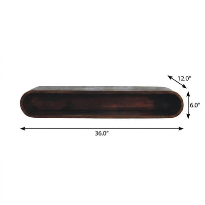 36" Chestnut Solid Wood Floating Wall Mount Console Table With Shelf HomeRoots