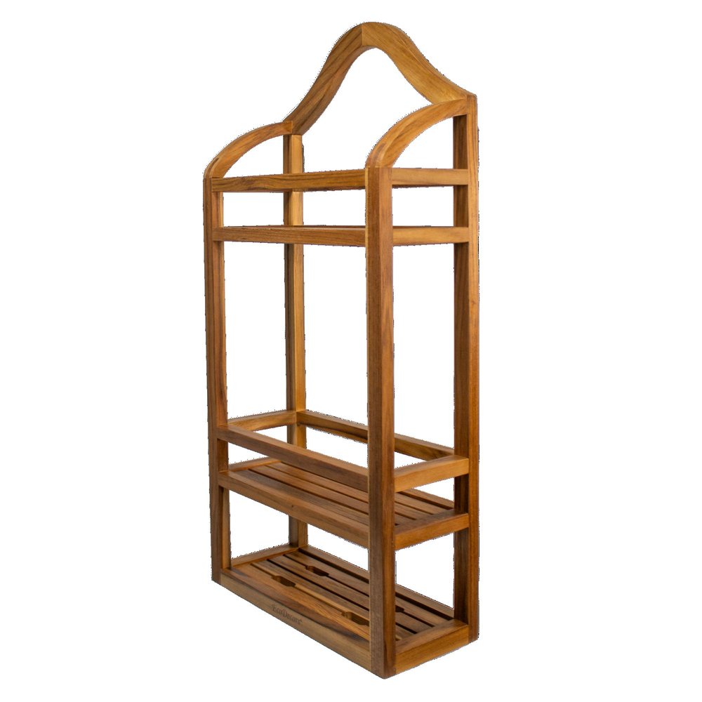 12" Natural Solid Wood Wall Mounted Bathroom Shelves — view 1