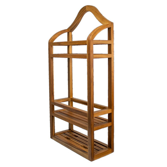 12" Natural Solid Wood Wall Mounted Bathroom Shelves