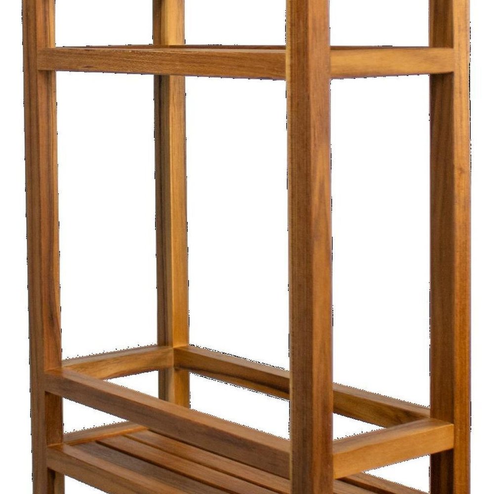 12" Natural Solid Wood Wall Mounted Bathroom Shelves HomeRoots