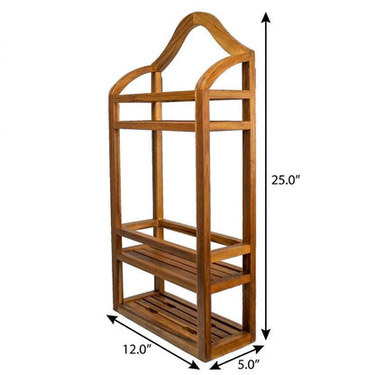 12" Natural Solid Wood Wall Mounted Bathroom Shelves HomeRoots