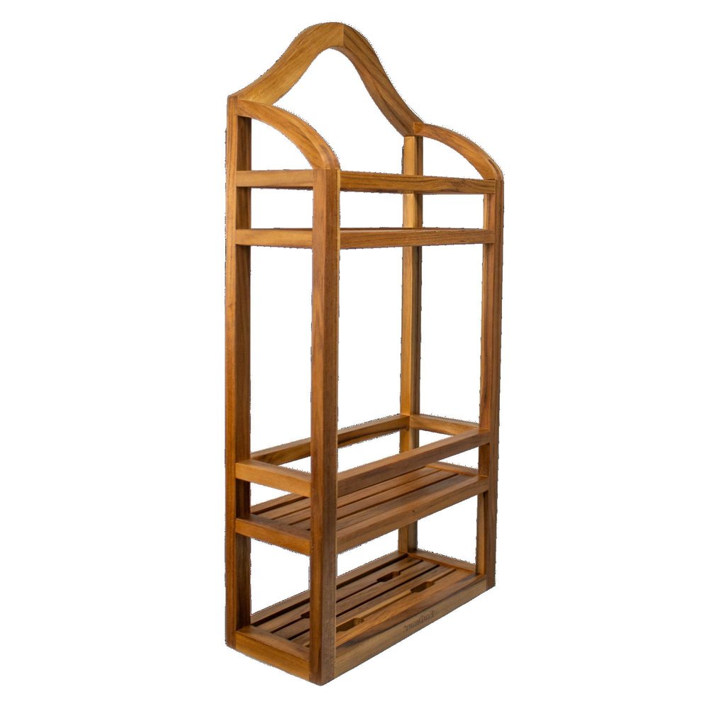 12" Natural Solid Wood Wall Mounted Bathroom Shelves HomeRoots