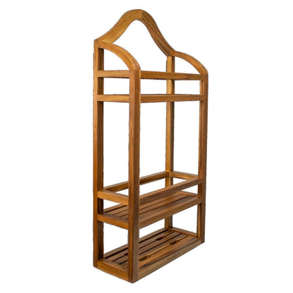 12" Natural Solid Wood Wall Mounted Bathroom Shelves HomeRoots